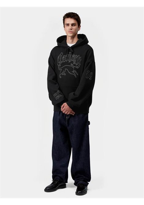 hooded hackwork sweatshirt man black CARHARTT WIP | I0356412JQ.XX
